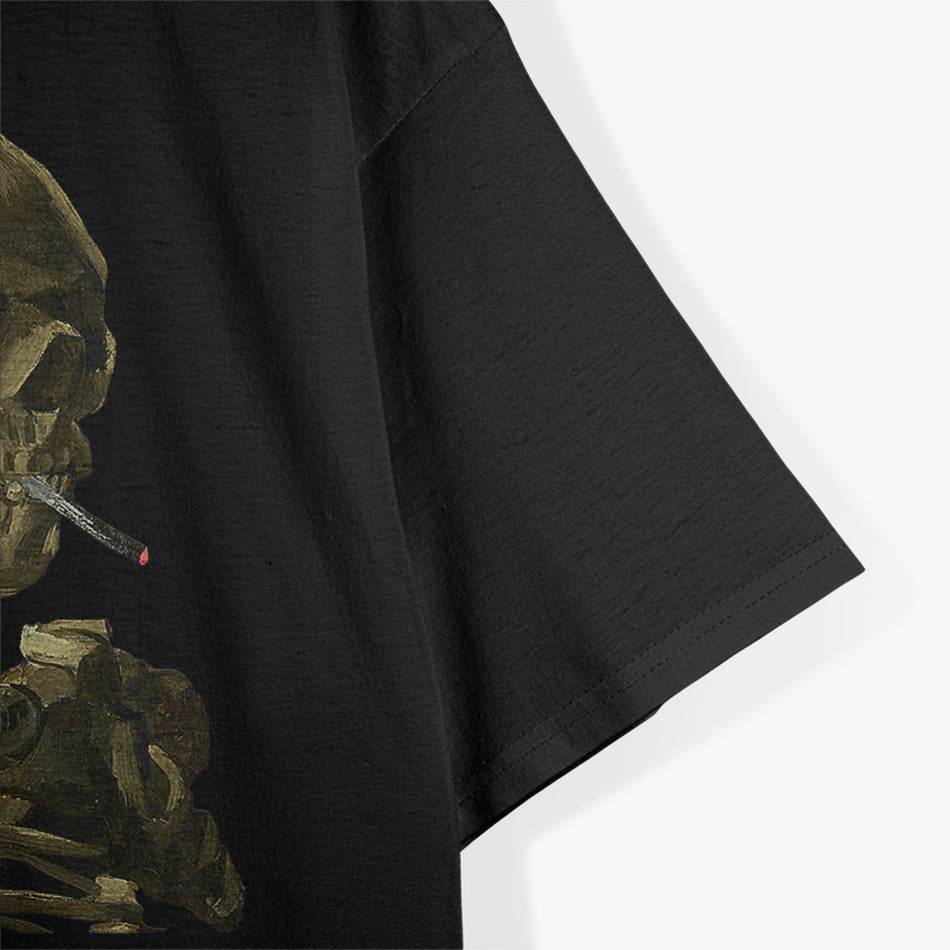 Smoking Skull Art Design T-Shirt