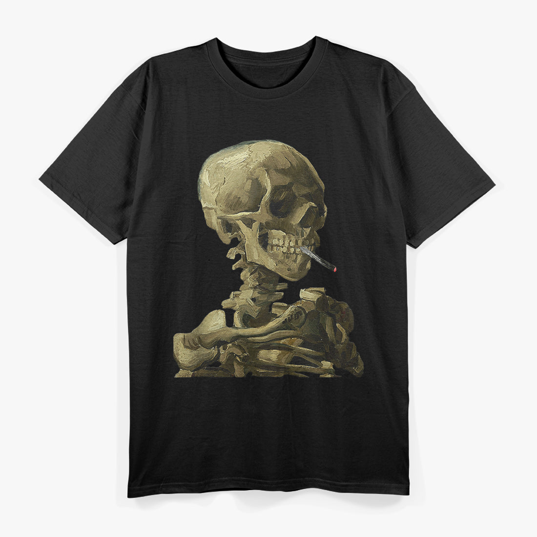 Smoking Skull Art Design T-Shirt