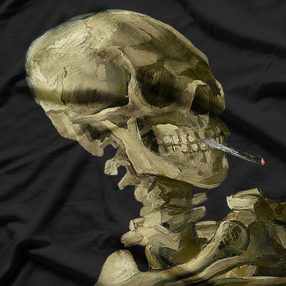 Smoking Skull Art Design T-Shirt