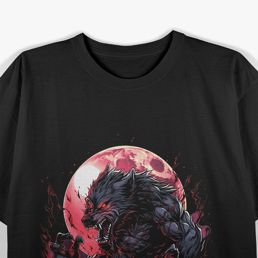 Werewolf Blood Moon Halloween Horror Art for the Fearless T-Shirt