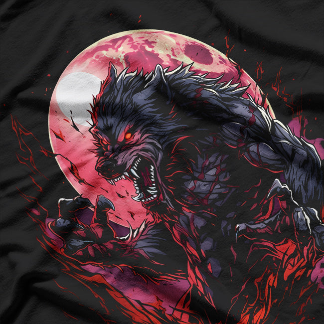 Werewolf Blood Moon Halloween Horror Art for the Fearless T-Shirt