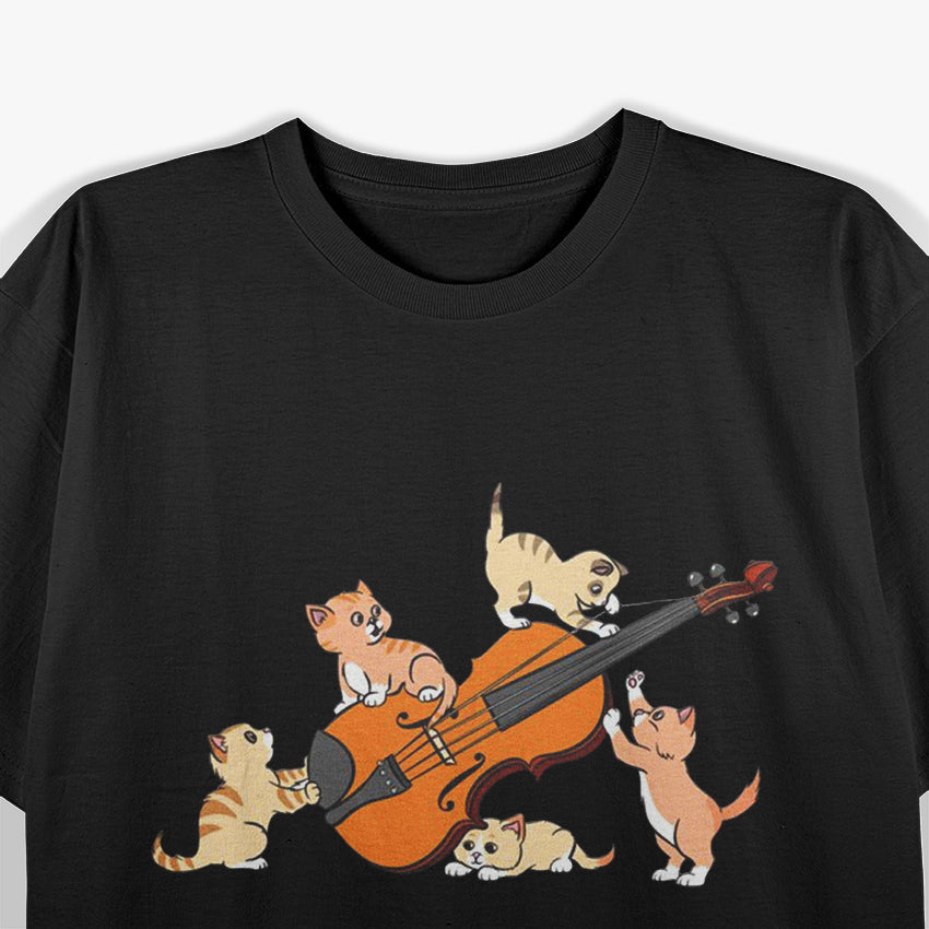 Orchestra Musician Violinist Cute Cat Playing Violin T-Shirt