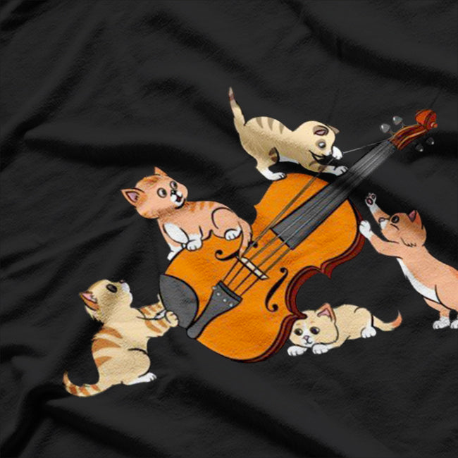 Orchestra Musician Violinist Cute Cat Playing Violin T-Shirt