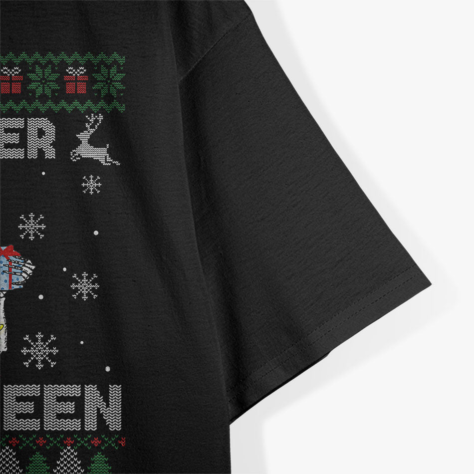 I Prefer Halloween Funny Christmas Skeleton Sweater Ugly T-Shirt