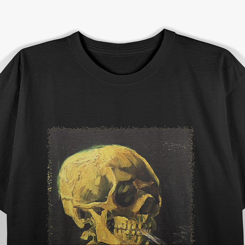 Skull of a Skeleton Burning Cigarette by Vincent van Gogh T-Shirt