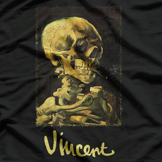 Skull of a Skeleton Burning Cigarette by Vincent van Gogh T-Shirt