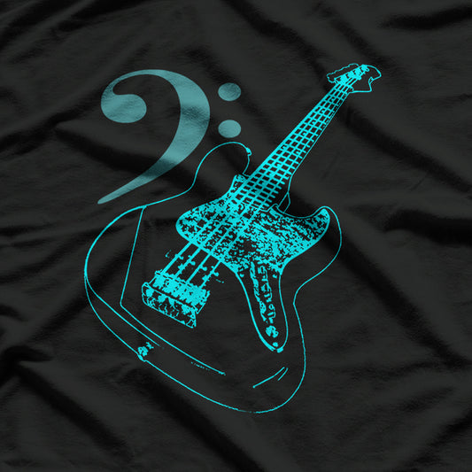 Bass with Clef Neon for Bassists & Bass T-Shirt