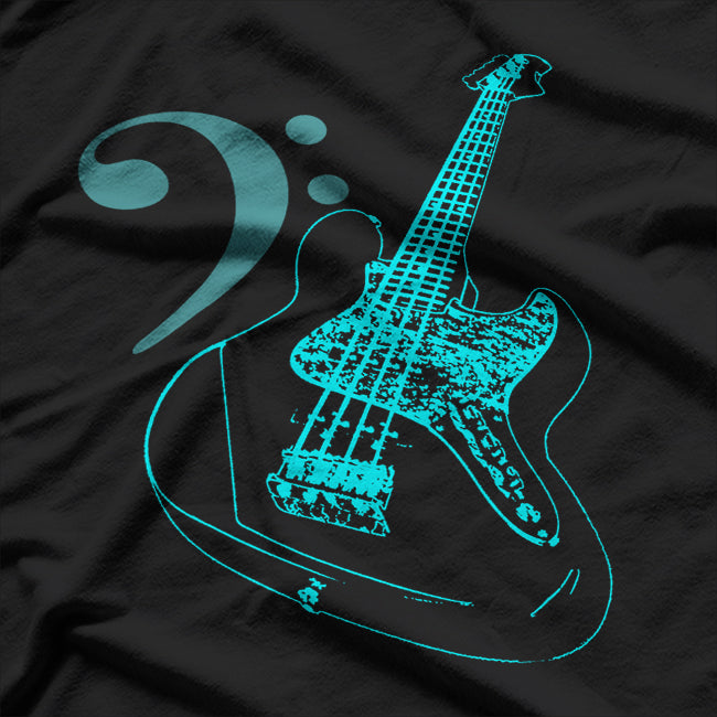 Bass with Clef Neon for Bassists & Bass T-Shirt