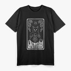 Black Cat Magician Tarot Card Mastery of Magic, Intuition, and Transformation T-Shirt