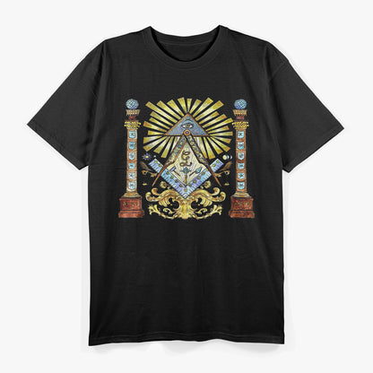 Freemason Watercolor Illustration Mysterious Illuminati Design T-Shirt