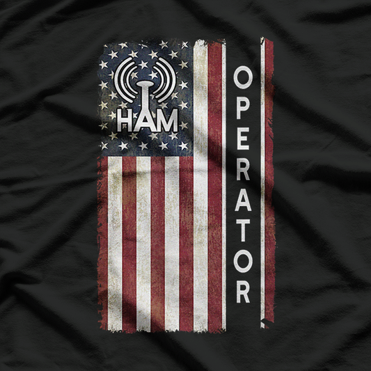 Ham Radio Operator Shirt 4th July American Flag T-Shirt