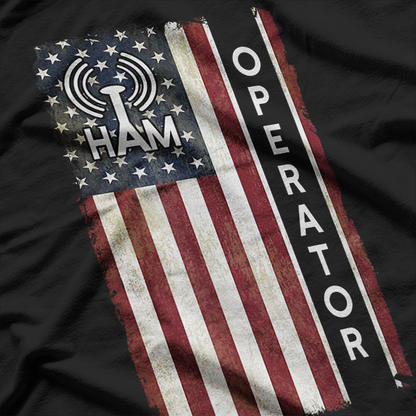 Ham Radio Operator Shirt 4th July American Flag T-Shirt