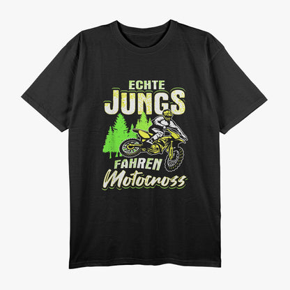 Neu Echte Jungs Fahren Motocross Kinder Geschenk Motorrad Biker T-Shirt