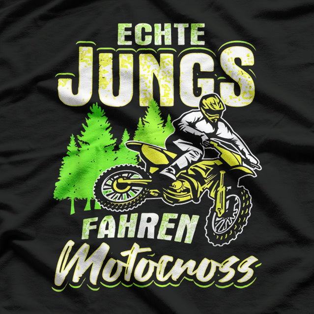 Neu Echte Jungs Fahren Motocross Kinder Geschenk Motorrad Biker T-Shirt