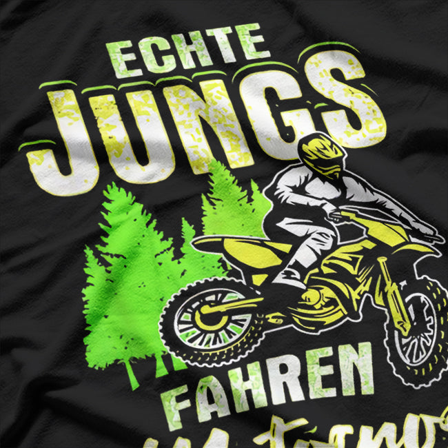 Neu Echte Jungs Fahren Motocross Kinder Geschenk Motorrad Biker T-Shirt