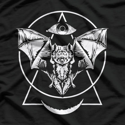 Occult Bat Pastel Goth, Gothic Wicca Witchcraft, and Creepy Moon Aesthetic T-Shirt