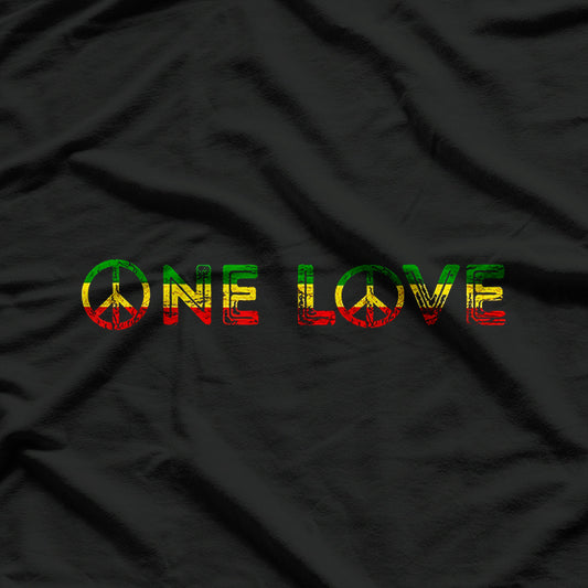 One Love Rasta Reggae Music Rastafarian Lover Jamaica Peace T-Shirt