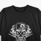 Skull Billiards Snooker Billiard 8 Ball Player Cue Sports T-Shirt