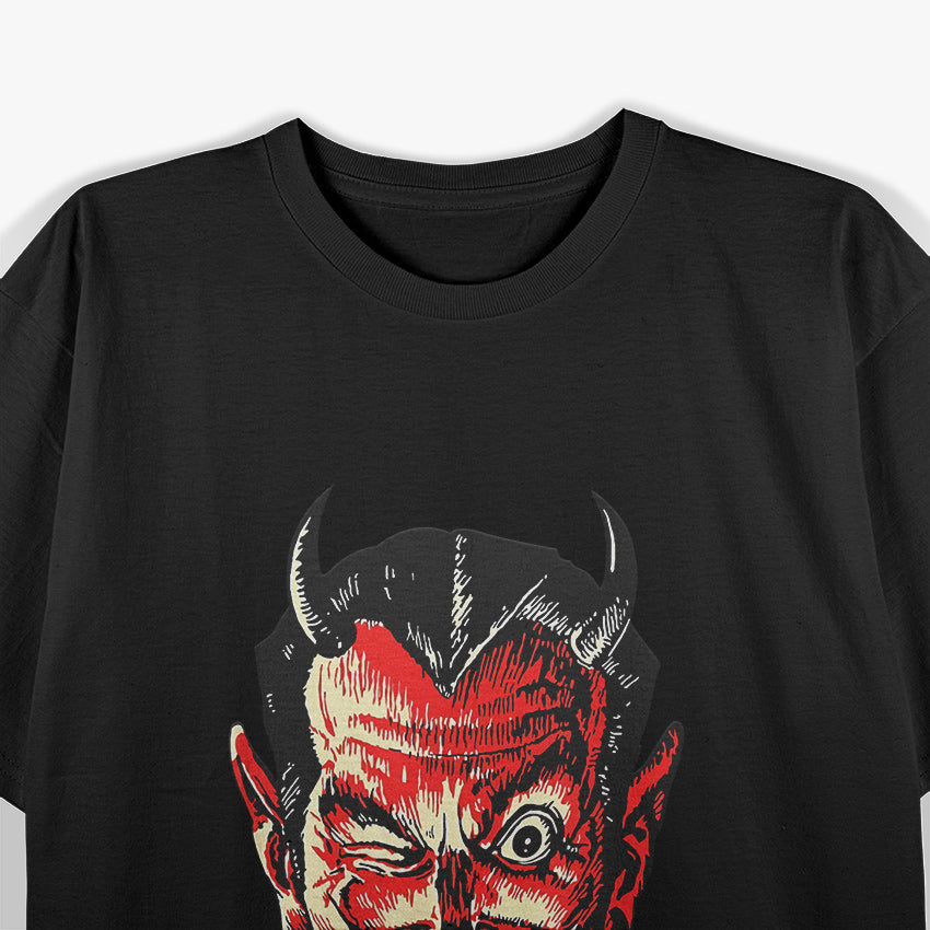 Vintage Red Devil Head Horror and the Longing for Evil T-Shirt
