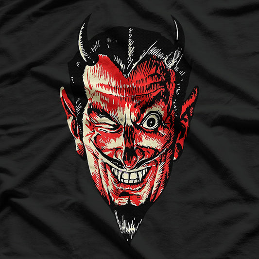 Vintage Red Devil Head Horror and the Longing for Evil T-Shirt