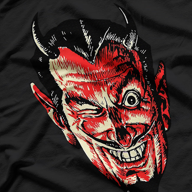 Vintage Red Devil Head Horror and the Longing for Evil T-Shirt
