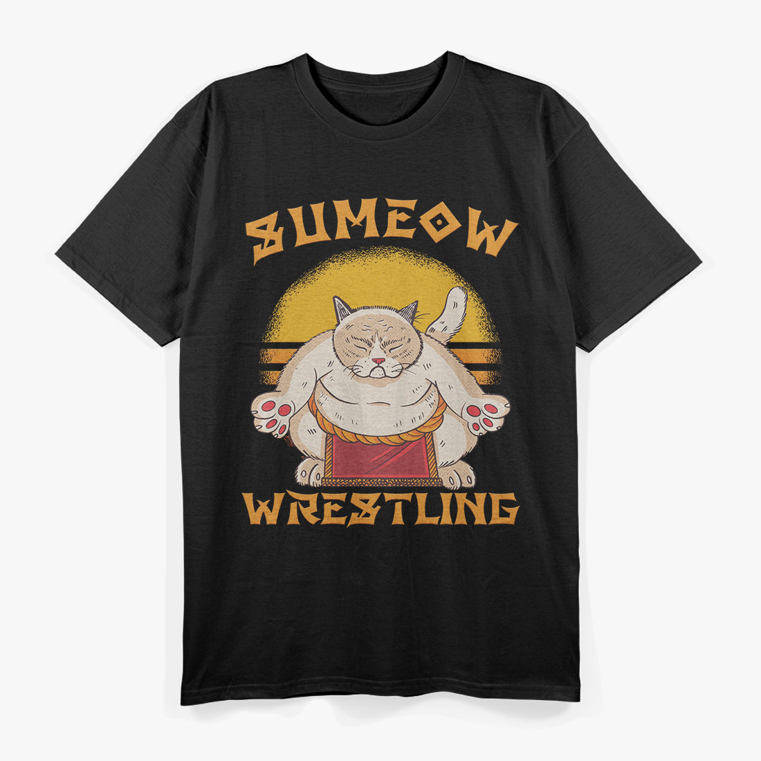 Funny Sumo Cat Kawaii Japanese Cat Design for Cat Lovers T-Shirt