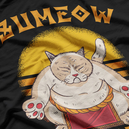 Funny Sumo Cat Kawaii Japanese Cat Design for Cat Lovers T-Shirt