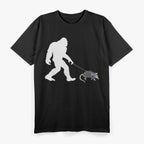 Funny Retro Bigfoot Walking An Armadillo Lovers T-Shirt