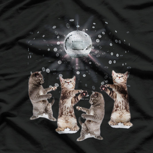 Dancing Cats Disco Ball Kitten Kitty Lover Party Animal T-Shirt