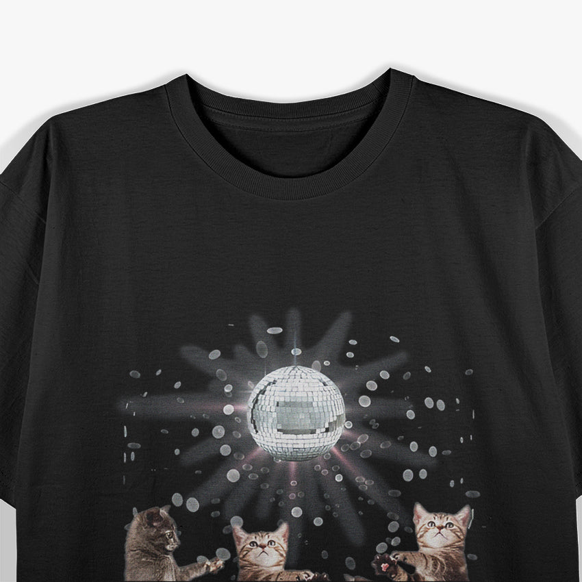 Dancing Cats Disco Ball Kitten Kitty Lover Party Animal T-Shirt