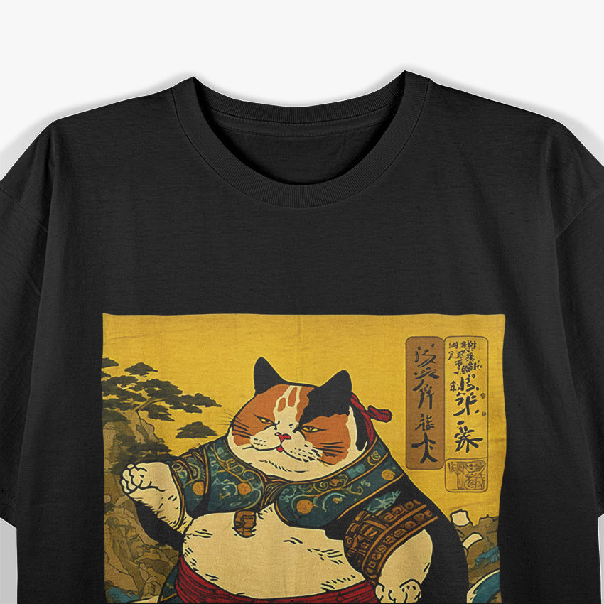 Sumo Cat Wrestlers Retro Aesthetics T-Shirt