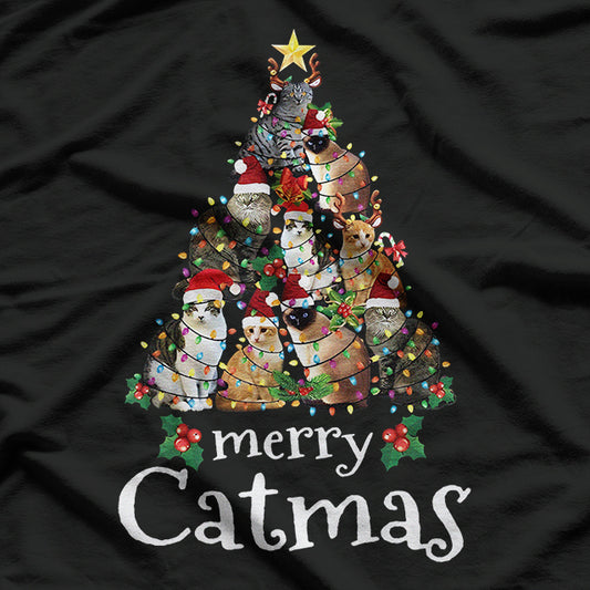 Merry Catmas Funny Cat Christmas Gift T-Shirt