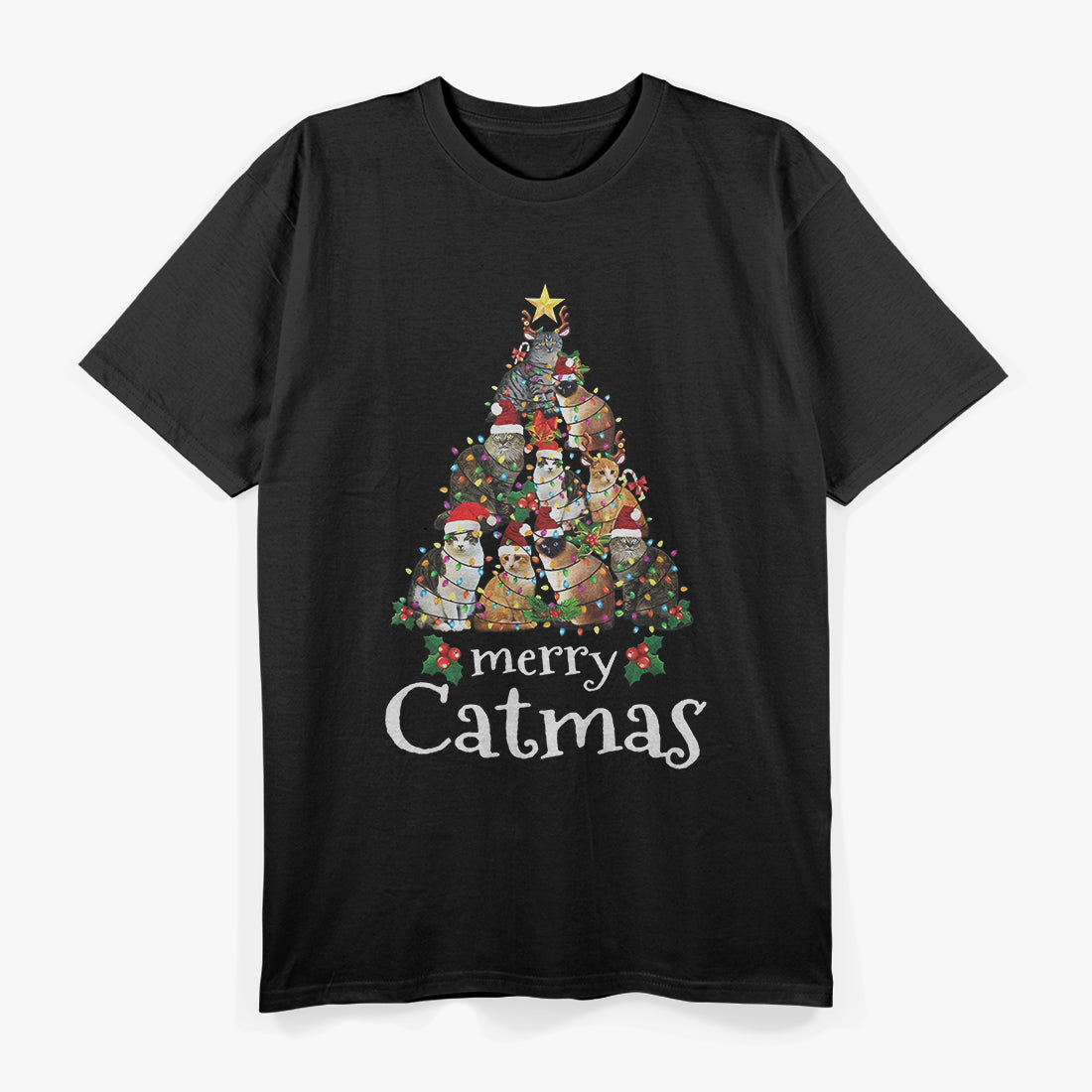 Merry Catmas Funny Cat Christmas Gift T-Shirt