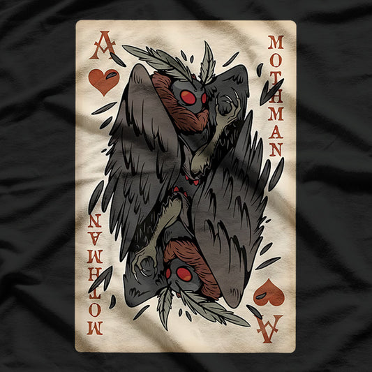 Mothman Playing Card The Legendary Cryptid of the Deck T-Shirt