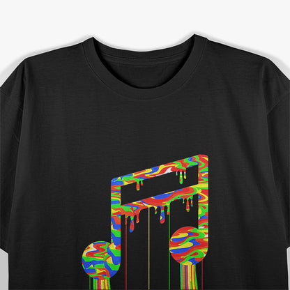 Rainbow Melting Music Note Funny Cute T-Shirt