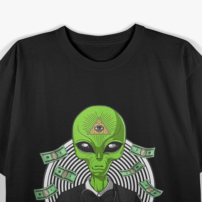 Space Alien Illuminati Occult Masonic All-Seeing Eye T-Shirt