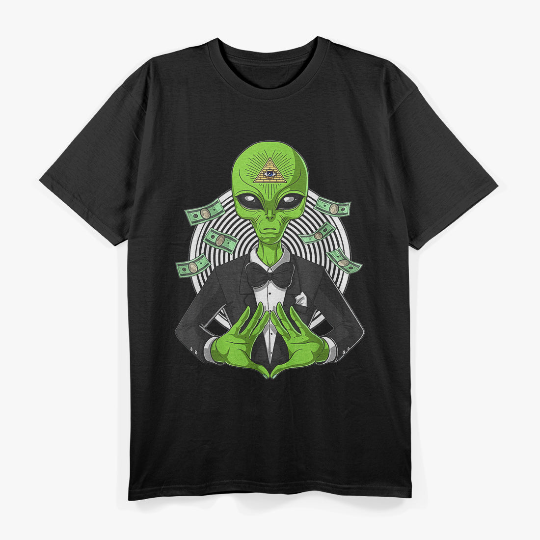 Space Alien Illuminati Occult Masonic All-Seeing Eye T-Shirt