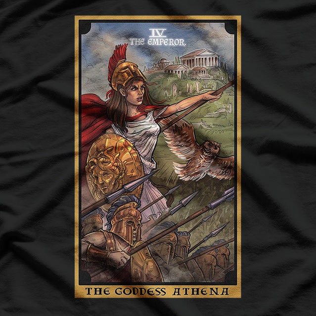 The Goddess Athena The Emperor Tarot Card Greek Mythologys T-Shirt