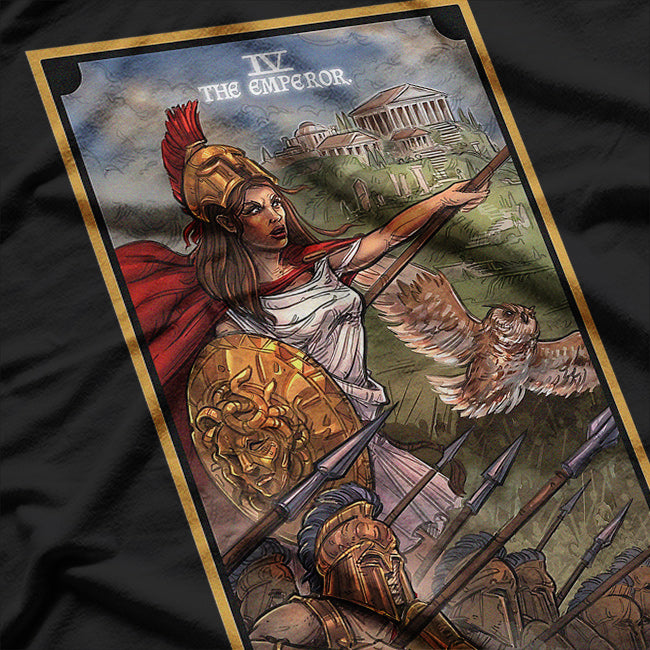 The Goddess Athena The Emperor Tarot Card Greek Mythologys T-Shirt