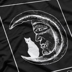 The Moon Tarot Card Black Moon and Black Cat Mystical Journey T-Shirt