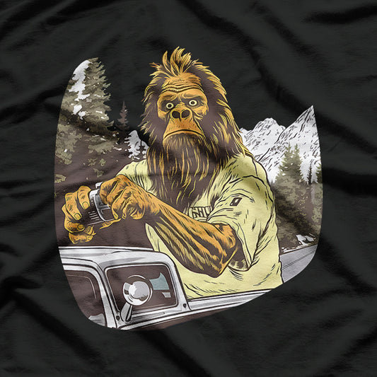 Funny Bigfoot Sasquatch Retro Outdoor Camping T-Shirt