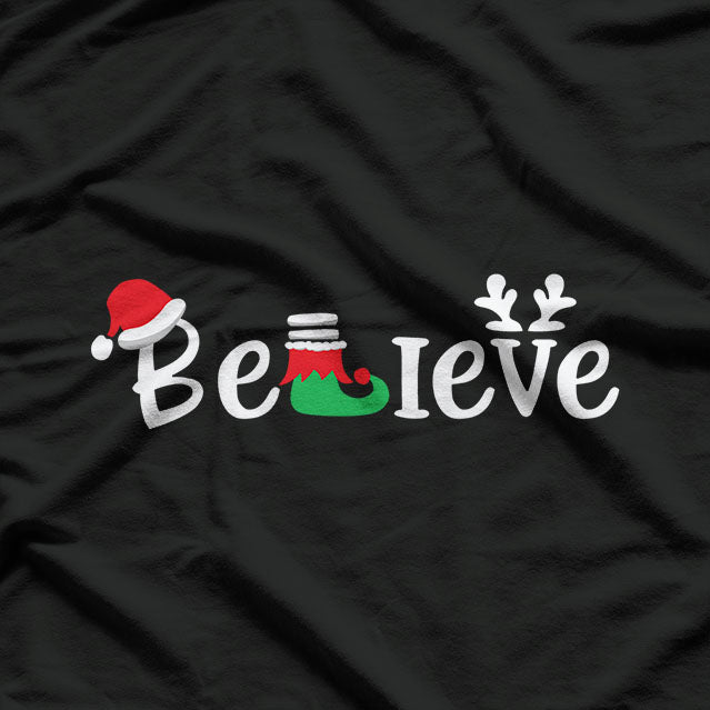 Believe Merry Christmas - A Heartwarming Holiday T-Shirt