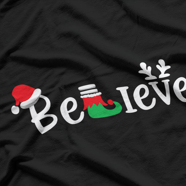 Believe Merry Christmas - A Heartwarming Holiday T-Shirt