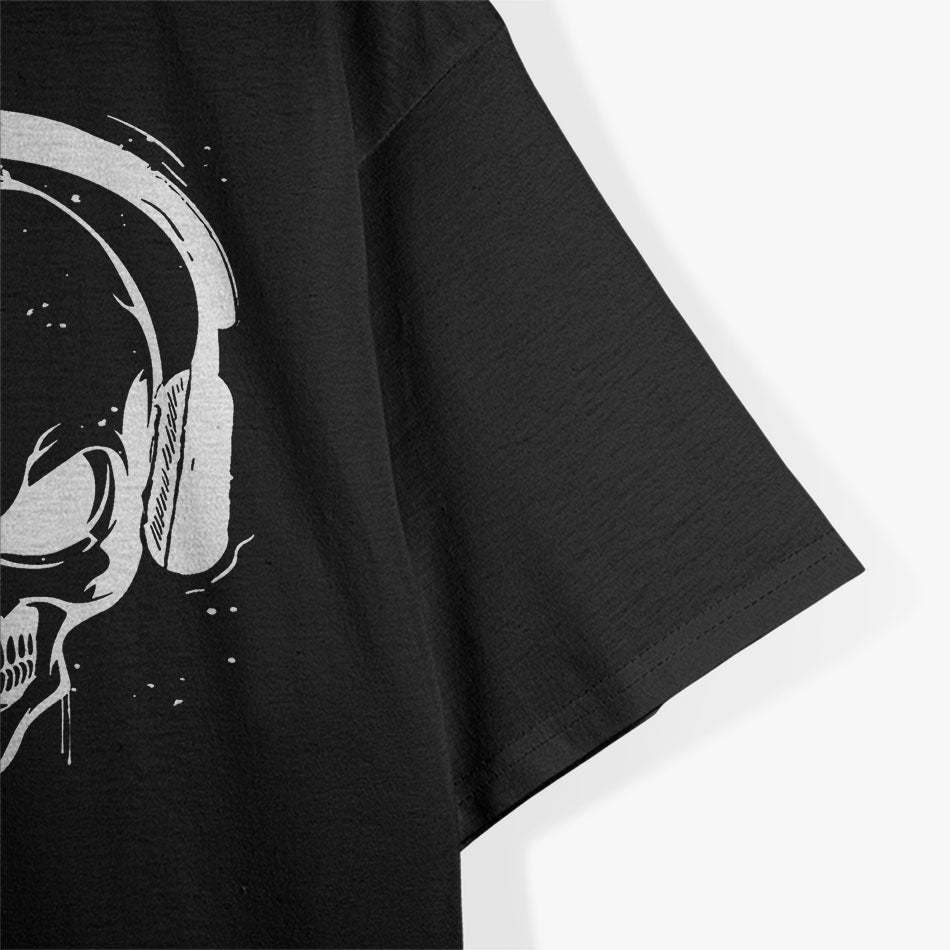 Vintage Skull Headphone Music Melting Cool Gift T-Shirt