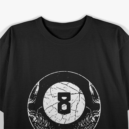 Billiard Pool Skull Eight Ball Design Great Gift T-Shirt