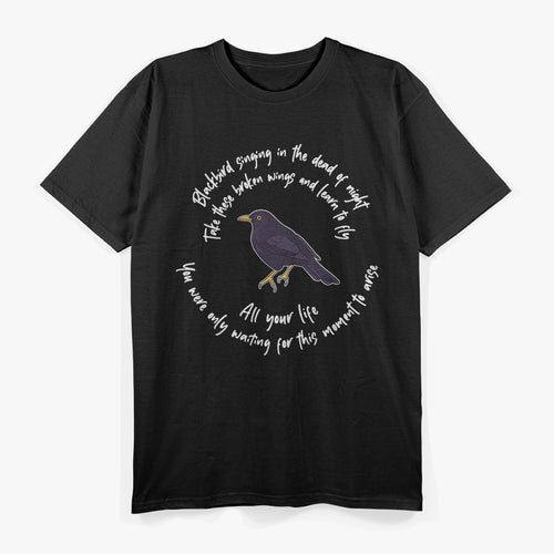 Blackbird Singing Bird Wings Microphone Singer Lyrics T-Shirt