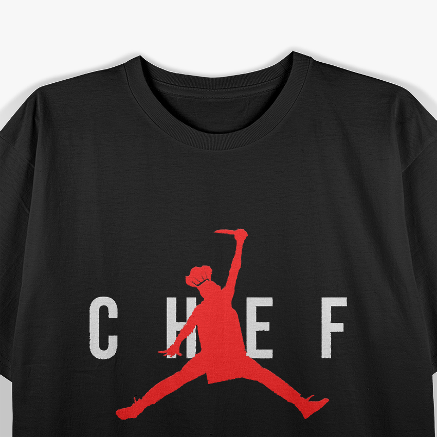Funny Restaurant Chef - Jumping Chef Knife Logo T-Shirt