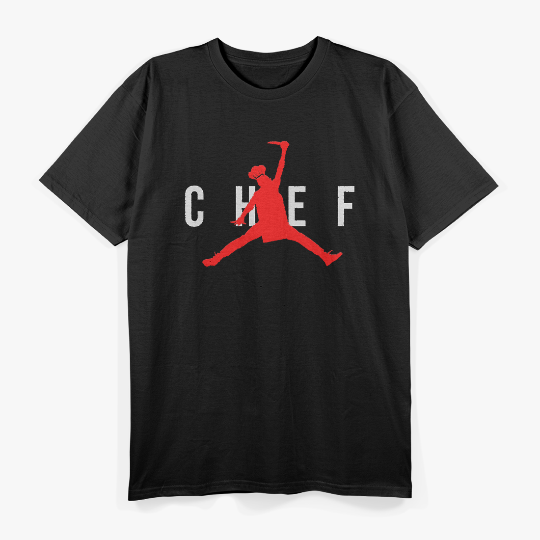 Funny Restaurant Chef - Jumping Chef Knife Logo T-Shirt