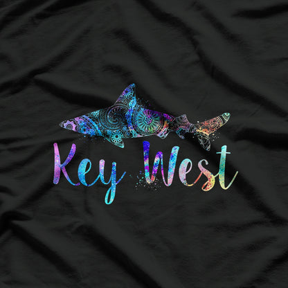 Key West Shark Mandala Fishing Diving Vacation Souvenir T-Shirt