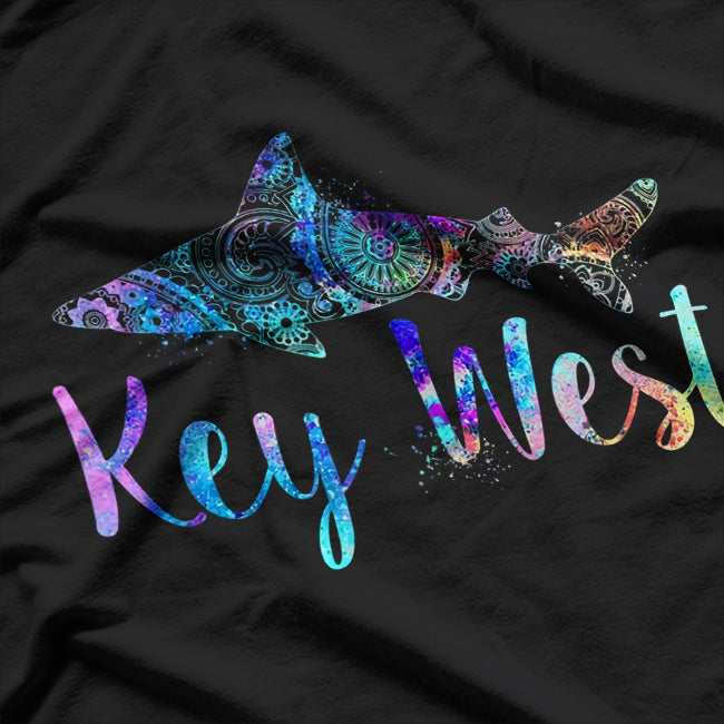 Key West Shark Mandala Fishing Diving Vacation Souvenir T-Shirt